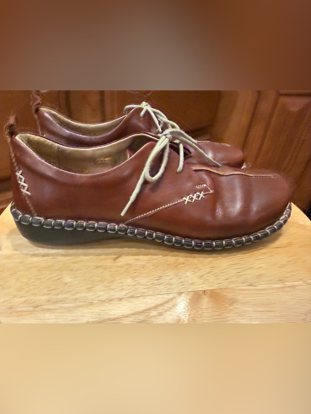 Josef Seibel Brown Leather Lace-Up Oxfords (size 38) 7.5 Brand New!